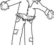 Coloriage L&rsquo;&eacute;pouvantail &agrave; foin souriant