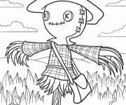 Coloriage L&rsquo;&eacute;pouvantail avec des yeux boutons
