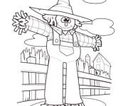 Coloriage L'&eacute;pouvantail, le protecteur du village