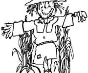 Coloriage L'&eacute;pouvantail pour effrayer les &eacute;tranges