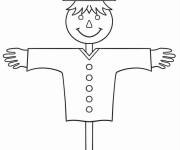Coloriage L&rsquo;&eacute;pouvantail simple stylis&eacute;