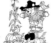 Coloriage L'ourson dans le r&ocirc;le d'un &eacute;pouvantail
