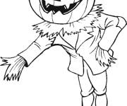 Coloriage Portrait d'un &eacute;pouvantail