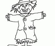 Coloriage Un &eacute;pouvantail au crayon