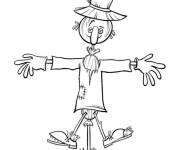 Coloriage Un L&rsquo;&eacute;pouvantail &agrave; foin comique
