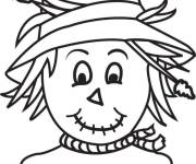 Coloriage Visage d'un &eacute;pouvantail facile