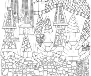 Coloriage Barcelone Espagne difficile