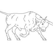 Coloriage Buffle espagnol pour le combat
