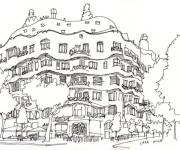 Coloriage Casa Mil&agrave; en Espagne