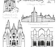 Coloriage Cathédrales et architecture espagnole