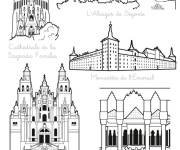 Coloriage Cath&eacute;drales et architecture espagnole