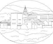 Coloriage Ch&acirc;teau Alhambra en Espagne
