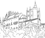 Coloriage Ch&acirc;teau fort Alcazar de S&eacute;govie en Espagne