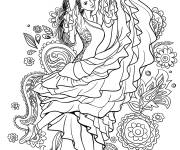 Coloriage Danseuse Carmen espagnole