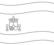 Coloriage Drapeau d'Espagne &agrave; colorier