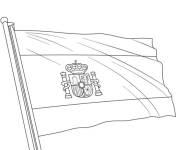 Coloriage Drapeau de l&rsquo;Espagne stylis&eacute;