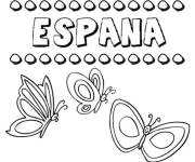 Coloriage Espagne avec des motifs de Papillon