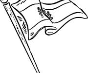 Coloriage et dessins gratuit Le drapeau espagnole en noir et blanc à imprimer