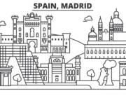 Coloriage Madrid, la capitale d'Espagne