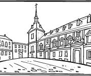 Coloriage et dessins gratuit Plaza Mayor &agrave; Madrid à imprimer