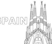 Coloriage Sagrada Familia en Espagne