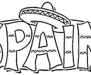 Coloriage et dessins gratuit Sombrero symbole d'Espagne à imprimer