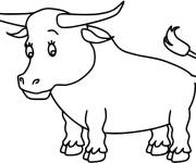 Coloriage et dessins gratuit taureau symbole d'Espagne à imprimer