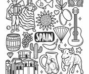 Coloriage Tout les symboles d'Espagne