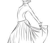 Coloriage Une danseuse espagnol pour adulte
