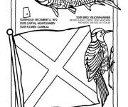 Coloriage et dessins gratuit Alabama des &eacute;tats Unis à imprimer