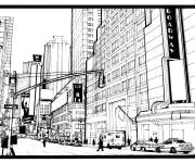 Coloriage et dessins gratuit Broadway Etats Unis à imprimer