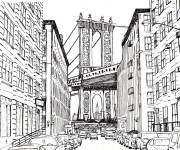 Coloriage et dessins gratuit Brooklyn Etats unis à imprimer
