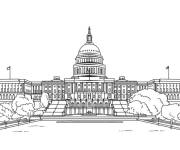 Coloriage et dessins gratuit Capitole de Washington Etats Unis à imprimer