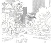 Coloriage et dessins gratuit Central Park à New-York au États-Unis à imprimer