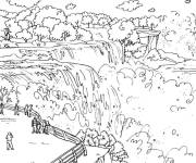 Coloriage et dessins gratuit Chutes du Niagara Etats Unis à imprimer