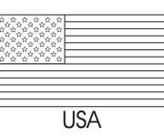 Coloriage et dessins gratuit Drapeau des Etats Unis facile à imprimer
