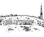 Coloriage et dessins gratuit Hollywood Etats Unis à imprimer