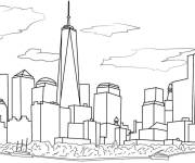 Coloriage Illustration de la ville de New York