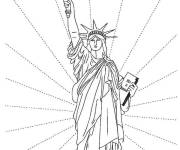 Coloriage la Statue de la Libert&eacute; en noir et blanc