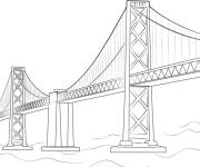 Coloriage Le pont du Golden Gate des Etats Unis