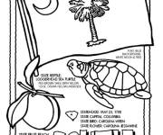Coloriage South Carolina des &eacute;tats Unis