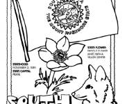 Coloriage South Dakota au Etats Unis