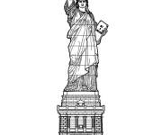 Coloriage Statue de la Liberté vue de face