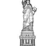 Coloriage Statue de la Libert&eacute; vue de face