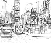 Coloriage Time Square à New-York