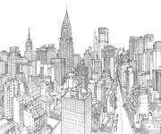 Coloriage Ville de Manhattan Etats Unis