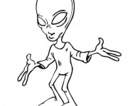 Coloriage Alien à décorer
