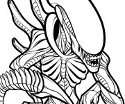 Coloriage Alien qui fait peur