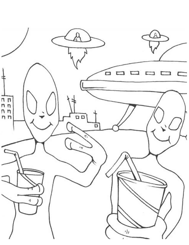 Coloriage et dessins gratuits Deux Extraterrestres prend Un Selfie à imprimer