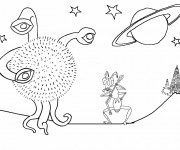 Coloriage Extraterrestre à compléter